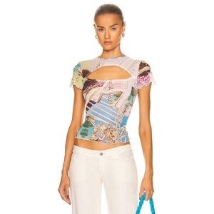 Miaou Lace back Tee - Baroque (plus size)